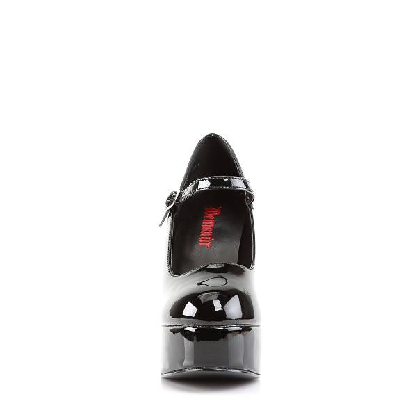 Demonia Dolly-50 Black Patent Schuhe Herren D185-649 Gothic Pumps Schwarz Deutschland SALE